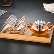 耐高温玻璃不锈钢过滤泡茶壶，家用防爆茶壶，加厚花茶壶功夫茶具套装