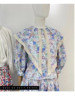 韩国原单春夏季高腰短款甜美棉质气质格纹大荷叶领中袖衬衫通勤