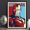 Iron Man 钢铁侠电影海报装饰画 极简酒吧餐厅壁画儿童房床头挂画
