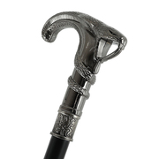 意大利英国绅士手杖银色蛇头权杖文明棍拐杖老人徒步防滑金属合金