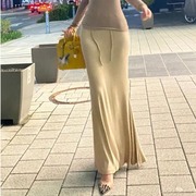 2023韩国东大门舒适女装性感，包臀修身鱼尾半身，抽绳裙显瘦鱼尾裙潮