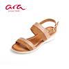 ara德国鹦鹉舒适女鞋 夏季一字型搭扣露趾粗跟全凉鞋 G楦21S23602