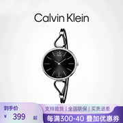 款CalvinKlein手表个性时尚黑色皮带石英ck女表K3V231C1