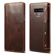 适用于三星galaxy Note9保护套nt9手机壳牛皮真皮套leather case