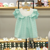 小云朵moimoln女童短袖连衣裙韩国2024夏季甜美拼接绿色裙子