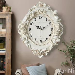 欧式钟表挂钟客厅个性创意装饰挂表静音石英钟卧室大气家用时钟