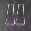 素元 天然紫水晶纯银耳环女原创现代纯手工极简造型耳饰可订制