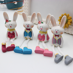 家居装饰品客厅小摆件米菲长耳兔吊脚娃娃工艺品个性树脂创意装饰
