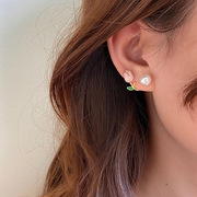 超仙设计郁金香珍珠s925纯银耳环简约小众耳钉女潮级感气质