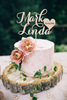 Custom Wedding Cake Topper定制新郎新娘名称和日期婚礼蛋糕插牌