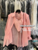 MIDO家 2024夏撞色粉色条纹衬衫两件套女设计感宽松显瘦上衣