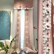 卡汀法式韩式田园粉色，全遮光公主风，窗帘遮光卧室婚房浮雕窗纱