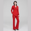 女士小西装红色套装职业装，2023商务修身型长袖，双排扣通勤纯色