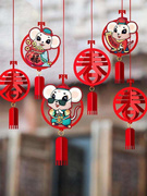 店铺门头氛围布置装饰新年节(新年节)过年挂饰，挂件场景布置幼儿园拉花吊。