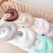 ins新生儿定型枕头宝宝婴儿房月亮心形小抱枕婴儿安抚玩具豆豆枕