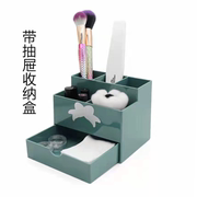 日式美甲工具收纳盒带抽屉整理箱搓条笔刷摆台桌面整理美甲店工具