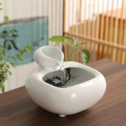 陶瓷自动循环流水摆件家居鱼缸空调加湿器猫咪喂食宠物饮水机