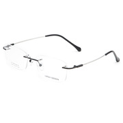 近视眼镜框男超轻商性无框眼镜架方形文I艺轻钛韧务框架奢。