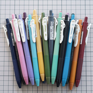 点石文具复古色中性笔按动酒红彩色水笔多色学生用0.5复古速干笔