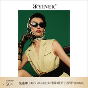 yiner音儿女装，夏季时尚收腰褶皱西装领马甲