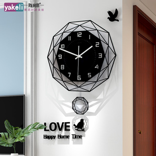 雅刻丽钟表挂钟客厅简约时尚，家用时钟挂墙挂表现代创意个性石英钟