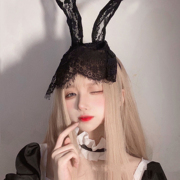 白月光：网红蕾丝兔耳朵发箍拍照利器凹造型兔耳发箍cos发饰情趣