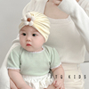婴儿印度帽子可爱小花花韩版宝宝套头帽护囟门棉款2024新夏季百搭