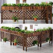 咖啡厅简约阳台隔断落地展示花架装饰实木质长方形露台木质组合