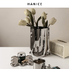 HANICE银色系手工电镀陶瓷花瓶工业风个性简约桌面花瓶摆件插花器