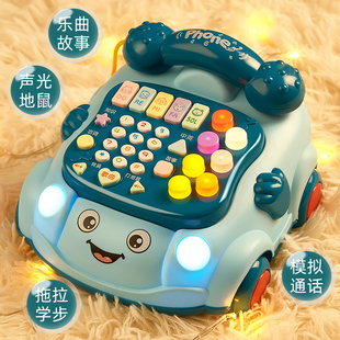 儿童玩具电话机婴儿绕珠仿真座机多功能早教益智男孩1一2岁宝宝女