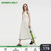 greenbelt白色连衣裙女高级感收腰，修身a字小众设计中长款背心裙