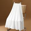 白色雪纺半身裙女夏季2024小个子，高腰显瘦中长款a字大摆伞裙
