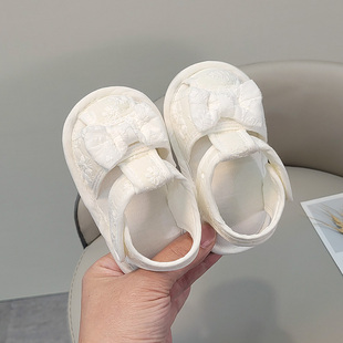 夏季婴儿凉鞋棉布公主软底防滑婴幼儿6到12个月学步鞋女宝宝鞋子