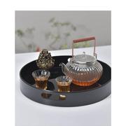 现代透玻璃茶具茶壶样板房间会ES-A6098所茶桌器室茶茶托盘组合软