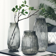 轻奢北欧居家创意玻璃花瓶，透明水养鲜花玫瑰百合，客厅装饰品插花瓶