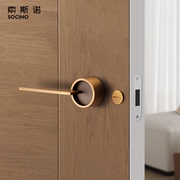 索斯诺卧室门锁美式静音门锁，卫生间门锁北欧门锁，现代磁吸静音门锁