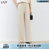 lily2024夏女装(夏女装)舒适百搭气质通勤松紧腰显瘦直筒休闲裤运动裤