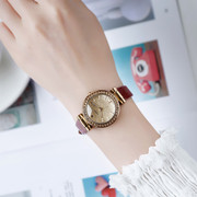 聚利时女表学生韩国时尚潮流气质皮带女士手表水钻复古表