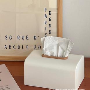 日式简约家用客厅餐厅白色纸巾盒，桌面茶几纸巾，收纳盒餐巾纸抽纸盒