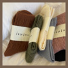 纯色麻花羊绒袜子女中筒袜，秋冬季加厚保暖日系jk羊毛堆堆长袜