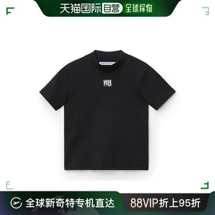 香港直邮alexanderwang亚历山大王徽标logo黑色，短袖女士t恤4