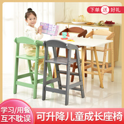 儿童餐椅宝宝吃饭高脚椅大童座椅实木成长椅，2岁以上可升降餐桌椅