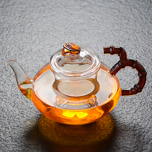 高硼硅耐热玻璃如意壶 花茶壶 花草茶具 功夫泡茶壶 透明过滤加热