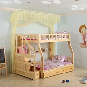 梯柜压脚伸缩蚊帐儿童子母床上下铺衣柜床，双层高低1.2m1.5米蚊帐