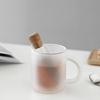 丹麦viva磨砂双层玻璃杯轻质隔热耐热玻璃茶杯水杯带玻璃茶漏