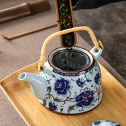 大号茶壶陶瓷大容量凉茶水壶，家用饭店功夫茶壶套装，冲茶器带过滤网