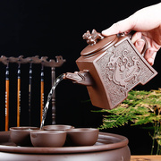 宜兴紫砂壶大容量过滤泡，茶壶手工单壶陶瓷养生壶，家用茶具茶杯套装