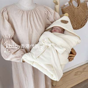 睡袋宝宝用品香港生秋冬盖毯巾新生婴儿待产包抱被纯棉包刚出