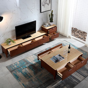 北欧现代简约客厅时尚大理石茶几电视柜斗柜套装整装组合