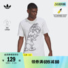 adidas阿迪达斯三叶草迪士尼男高飞图案印花运动上衣圆领短袖T恤